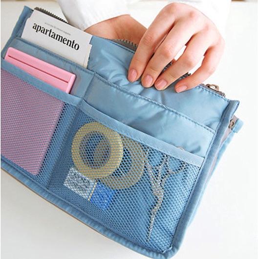 Multi-function travel cosmetic double zipper bag