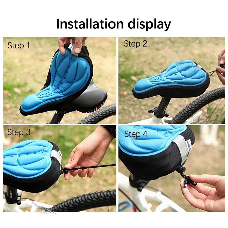 Mountain Bike Cycling Thickened Extra Comfort Ultra Soft Silicone 3D Gel Pad Cushion Cover Bicycle Saddle Seat 4 Colors