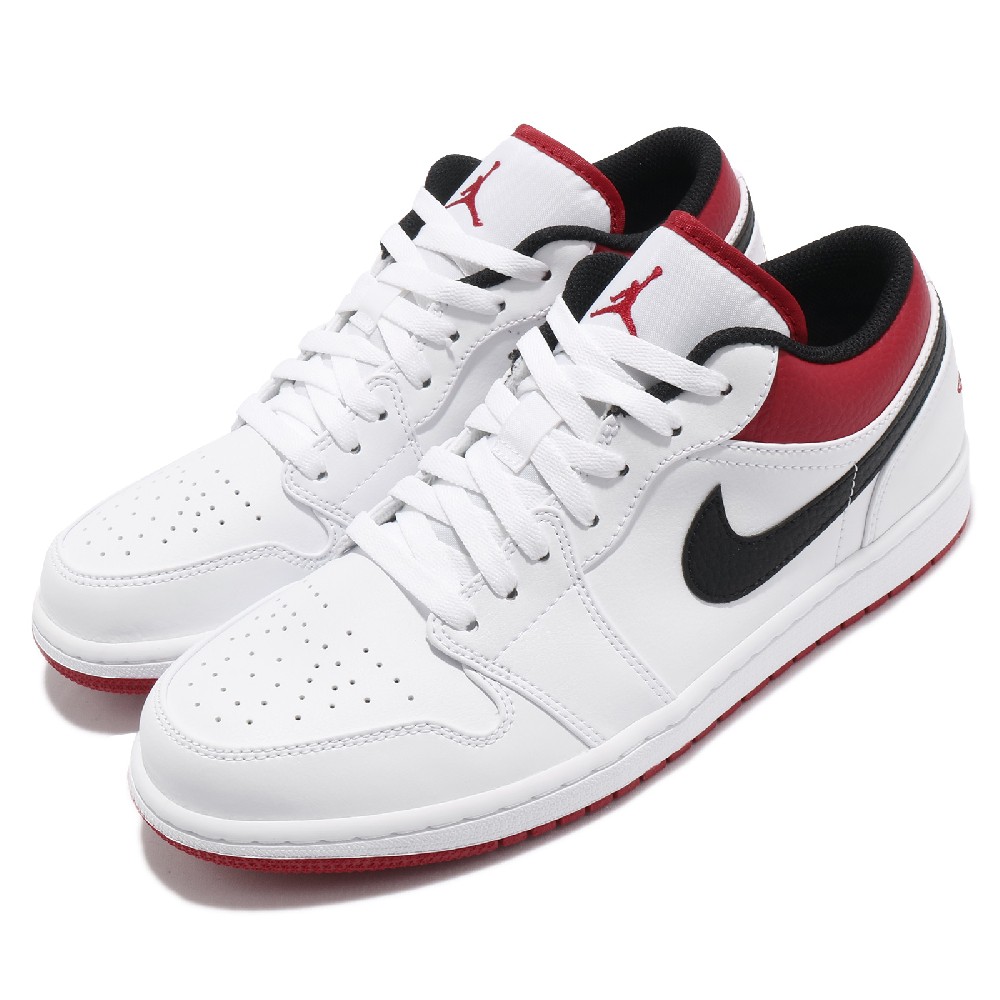 (AUTHENTIC 100%) Giày Sneaker Thể Thao NIKE Air Jordan 1 Low White Red Black 553558-118 Chính Hãng 100%