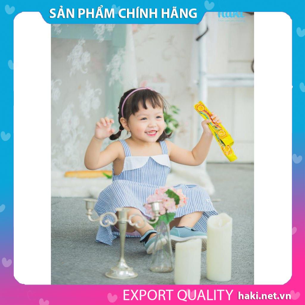 Đầm bé gái_Váy cúp ngực Haki HK482 (Họa tiết Kẻ xanh nhỏ)
