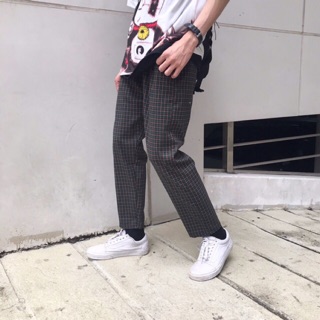 Quần plaid pants / quần caro đen, hồng