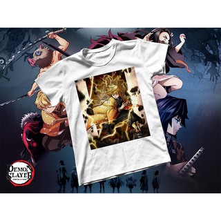 Áo thun Cotton Unisex - Anime - Kimetsu no Yaiba - Lôi tức Zenitsu
