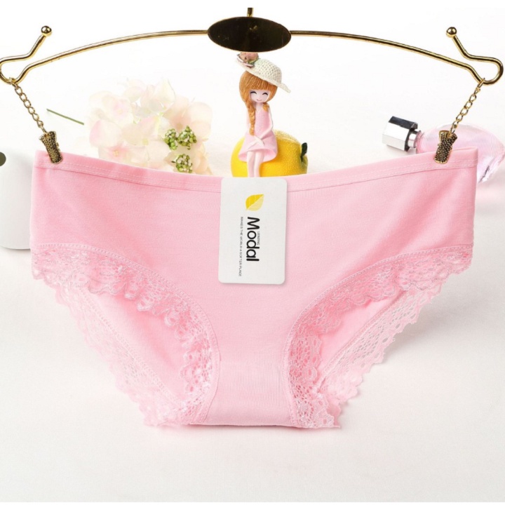 HỘP 5 Quần lót nữ Cotton cao cấp xuất nhật viền ren sexy nâng mông kháng khuẩn khử mùi LOTNU15