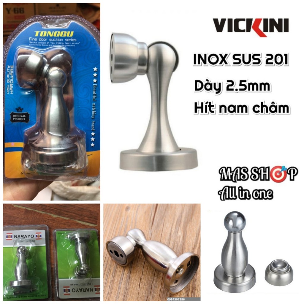 BỘ 2 CHẶN CỬA HÍT NAM CHÂM INOX THÔNG MINH LẮP CÁC LOẠI CỬA CHỐNG GIÓ VÀ ĐẬP