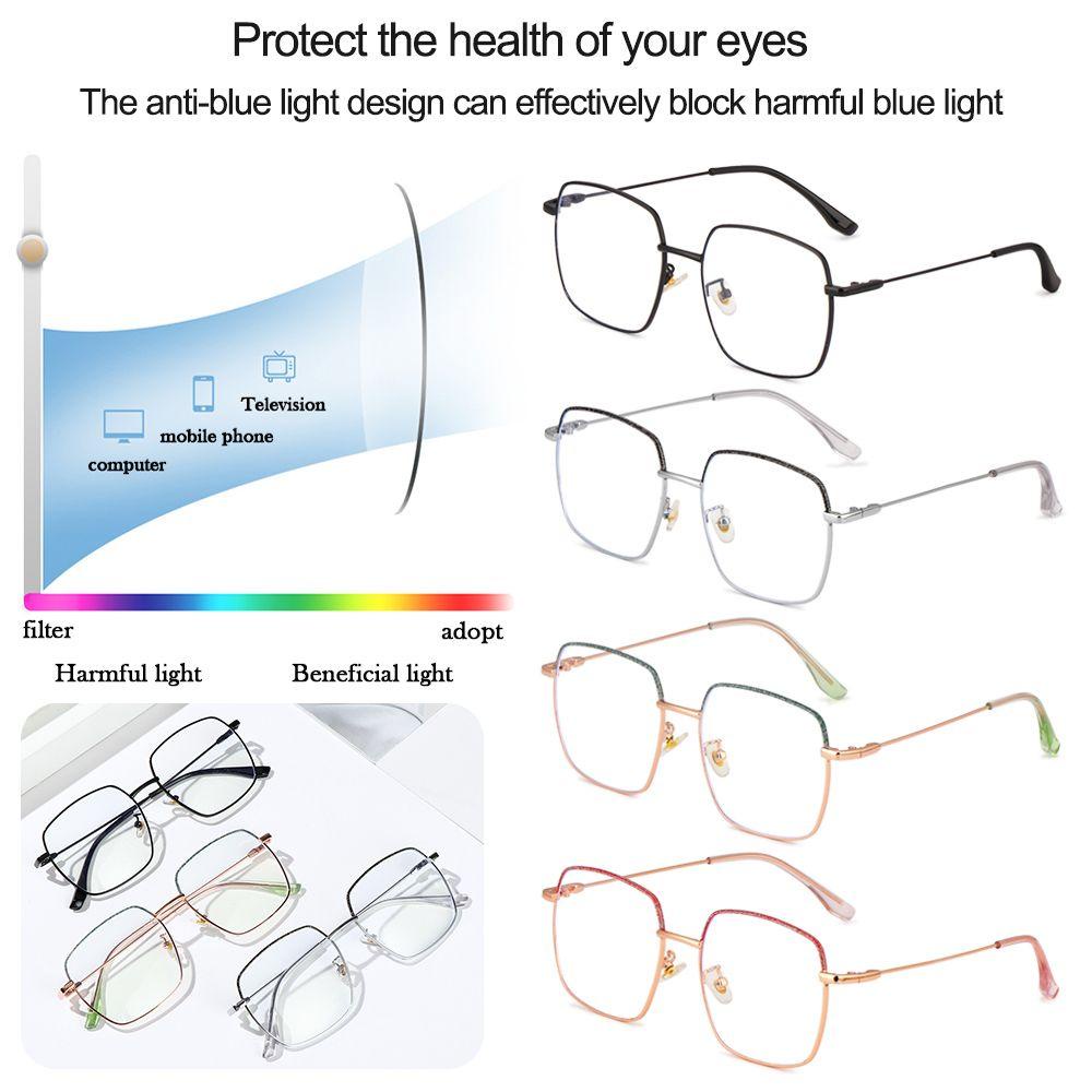 Kính Mắt Gọng Vuông Chống Bức Xạ Thời Trang Nữ