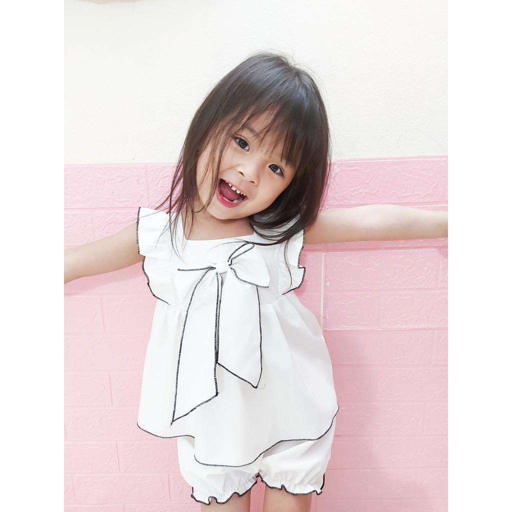 Sét Bộ Cho Bé Gái 🎯FREESHIP ️🎯 Hàng Thiết Kế Áo Nơ Chất Mát, Mềm Mịn💞