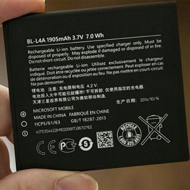 Pin Nokia Lumia 535/ BL-L4A , dung lượng 1905mAh