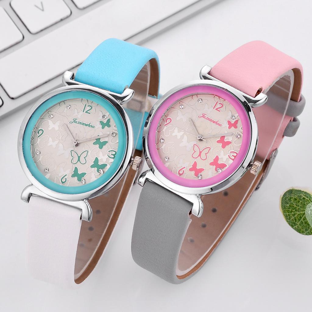 Đồng hồ nữ dây da mặt hình bướm thời trang