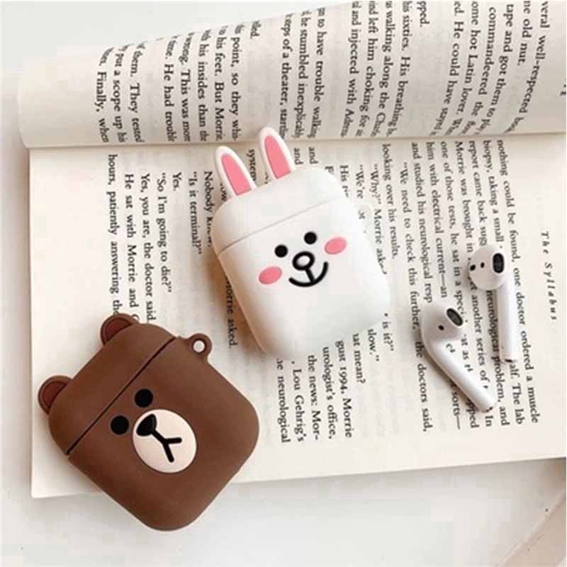 Vỏ Hộp Hộp Sạc Tai Nghe KEBIDUMEI Dành Cho AirPods InPods 12 Chất Liệu Silicon Mềm Kiểu Động Vật Hoạt Hình