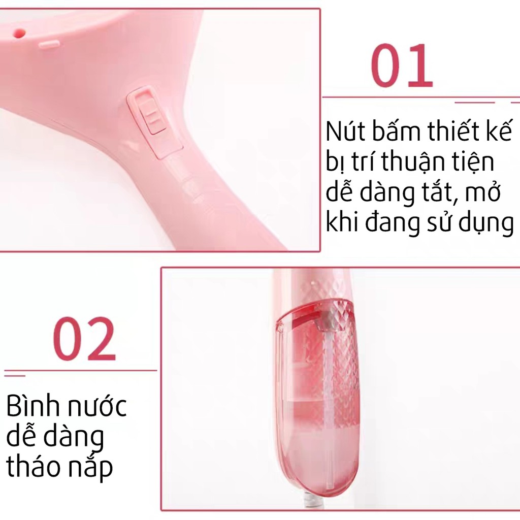 Bàn Ủi Hơi Nước Cầm Tay Bàn Là Hơi Nước Ủi Đứng Ủi Ngang Công Suất 1000W