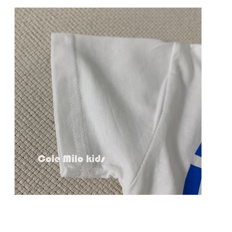 Áo Thun Cotton Mỏng Tay Ngắn In Chữ Phong Cách Hàn Quốc Thời Trang Cho Bé Trai Và Gái