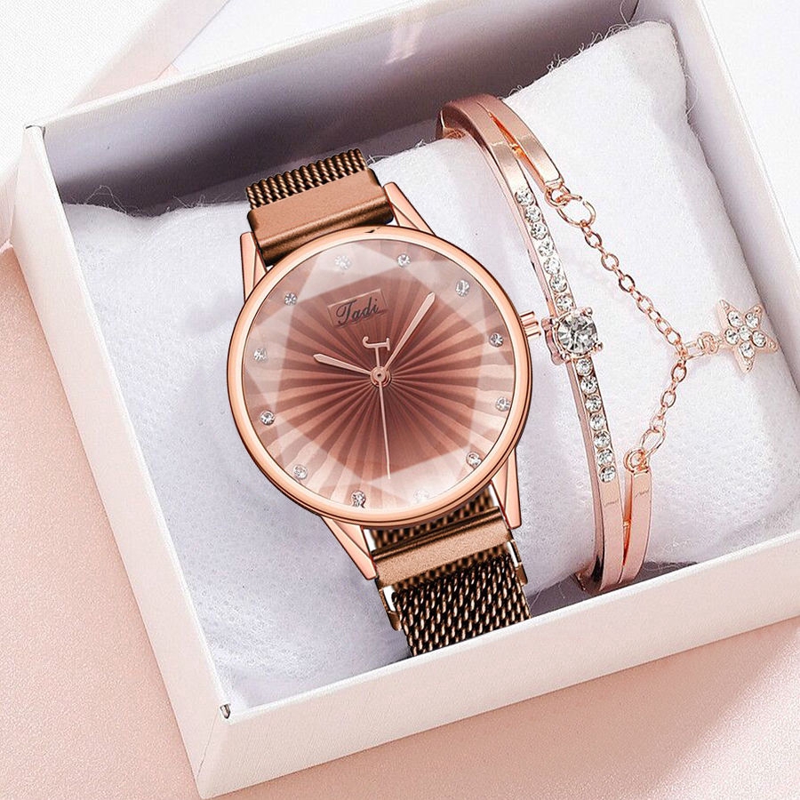 Đồng hồ đeo tay màu gradient phối khóa nam châm