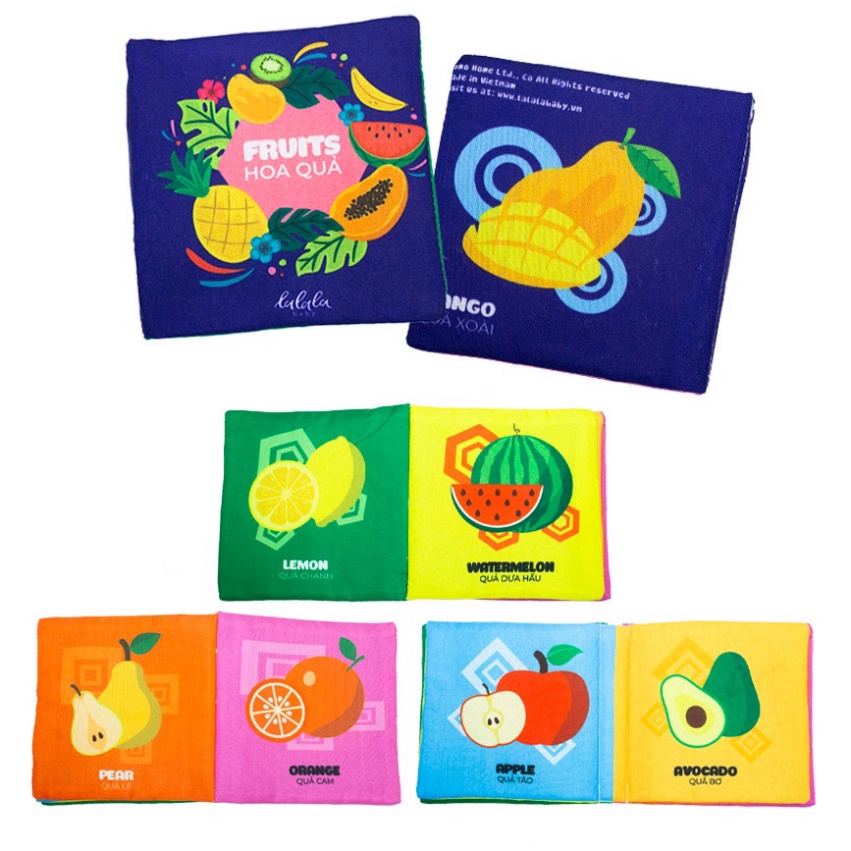 Bộ 4 sách vải cho trẻ nhỏ song ngữ Lalala baby