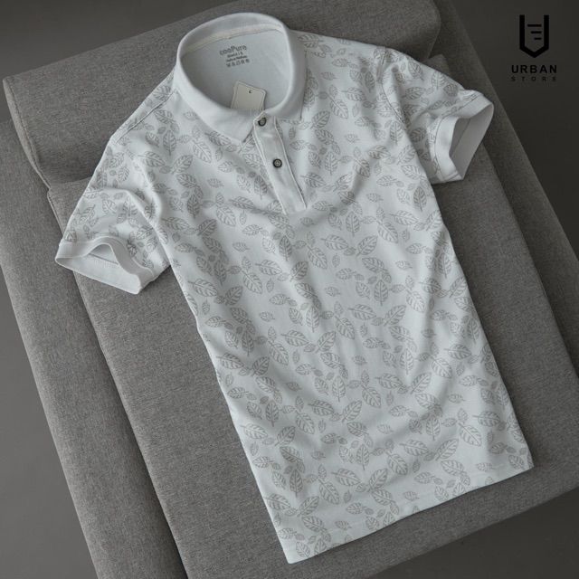 Áo Polo Leaf Print, 100% cotton mềm, thấm hút tốt cooPure 3075 - Urban Store Hàng Hiệu Xuất Khẩu