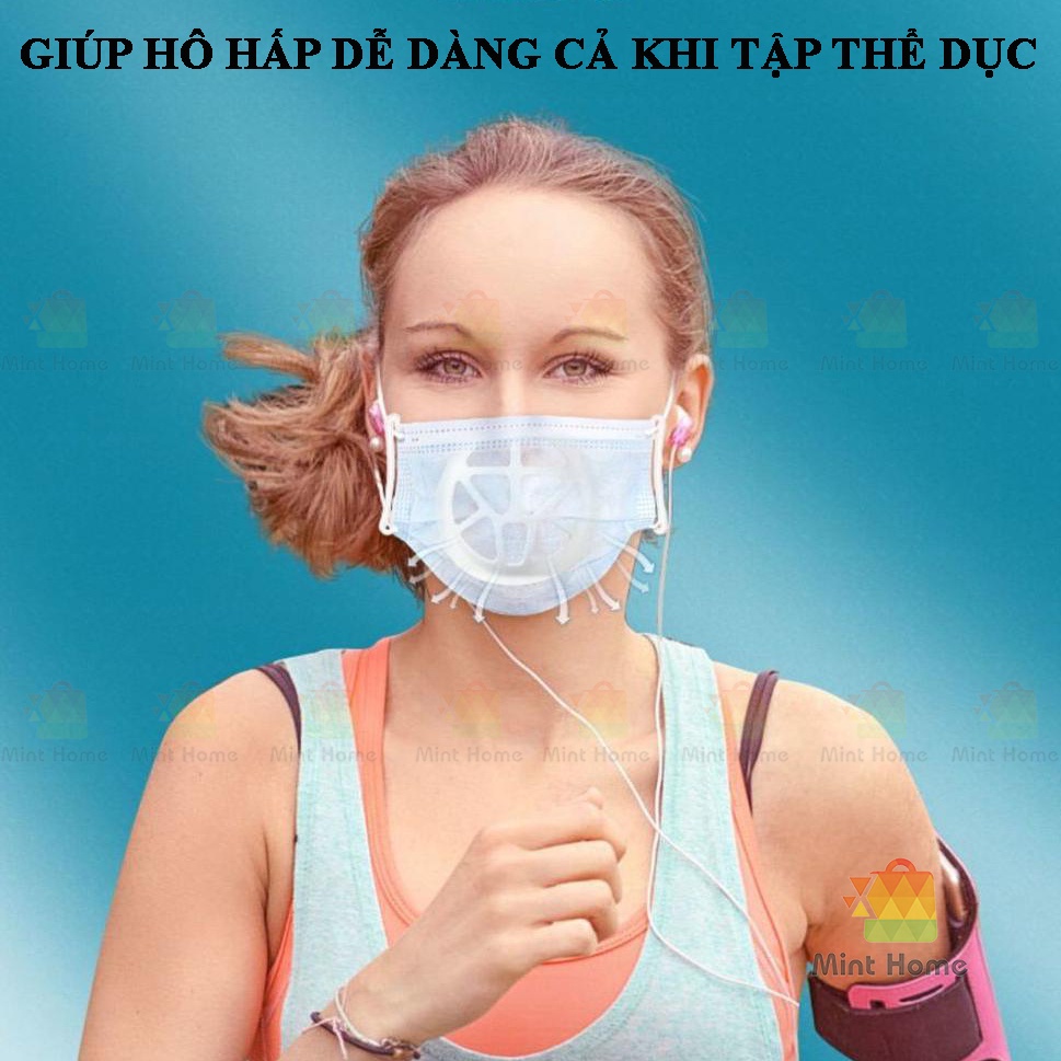Miếng khung đỡ lót khẩu trang 3D có dây quai đeo silicon mềm móc đai tai giả chống đau
