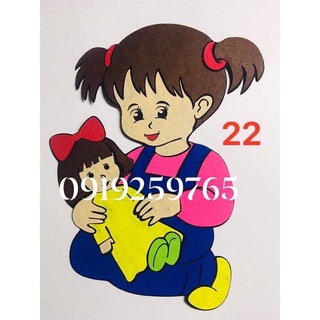 Tranh nỉ - Tranh góc mầm non - góc bế em