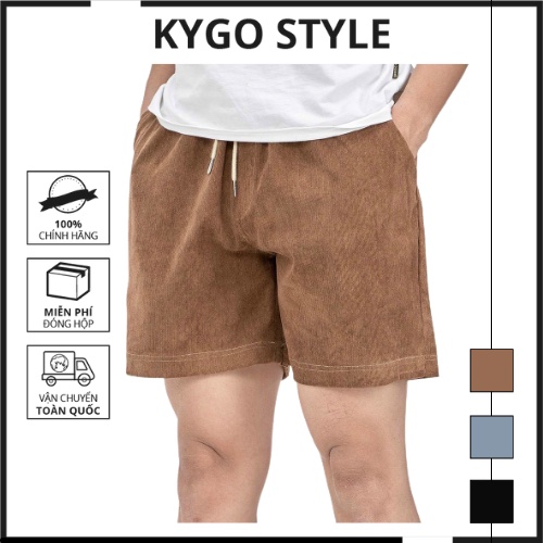 Quần short lửng có túi rộng 2 bên và túi sau đựng được nhiều thứ. Quần short chất nhung tăm dày dặn mặc thoải mái K075.