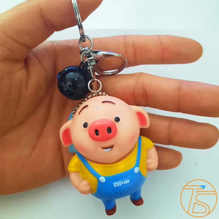 Móc Chìa Khóa Wukong KeyChain Lợn Dễ Thương Có Chuông - Móc Khóa Ô Tô, Xe Máy Làm Quà Tặng Sinh Nhật