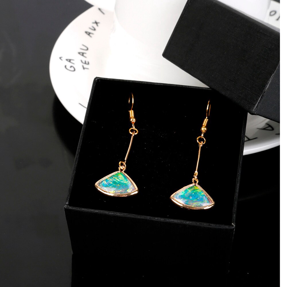 Mặt dây chuyền hình quạt bằng nhựa móc màu vàng thời trang làm trang sức thủ công DIY