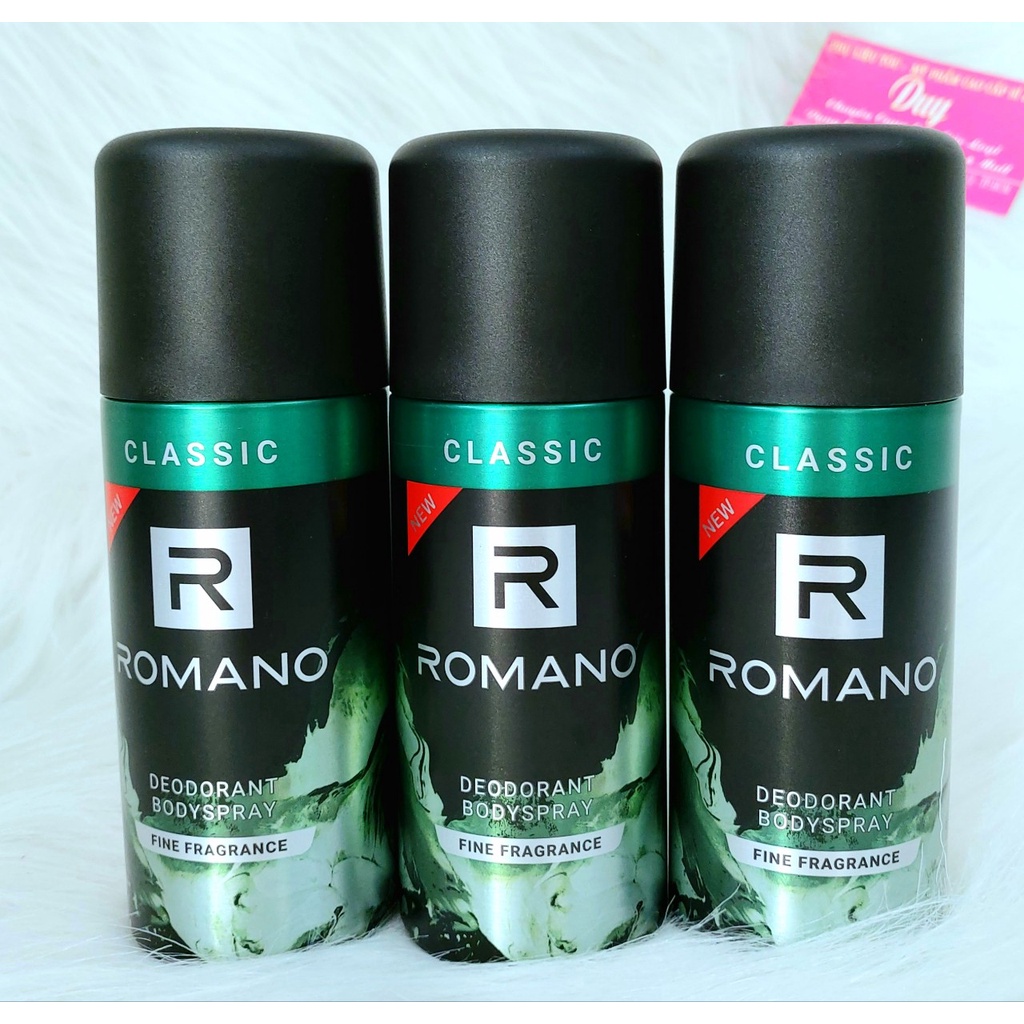 Romano - Xịt & Lăn Khử Mùi Hương Nước Hoa 195 ml - 150 ml - 50 ml