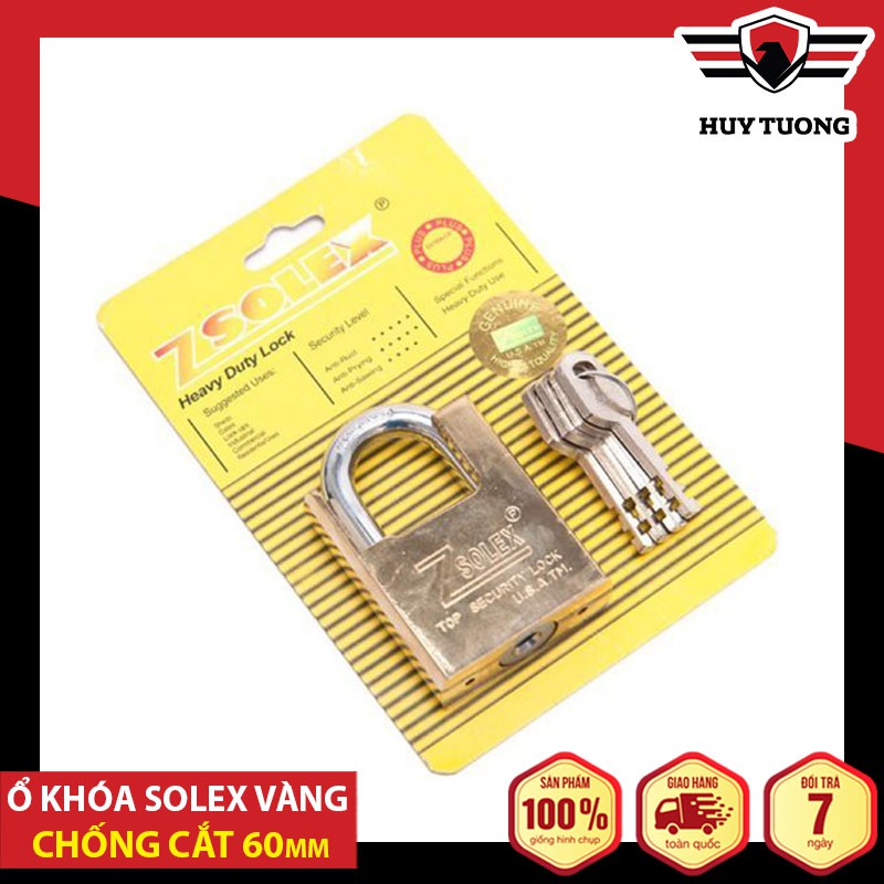 Ổ khóa Solex vàng nhiều kích thước cao cấp - Huy Tưởng