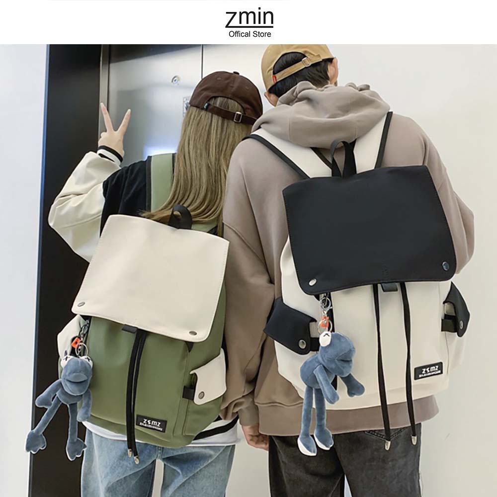 Balo đi học thời trang Unisex Zmin, chống thấm nước đựng vừa laptop 15inch, A4-Z008