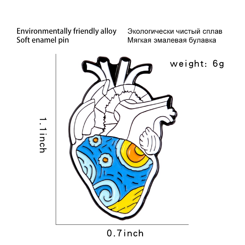 Huy Hiệu Cài Áo Họa Tiết Tranh Sơn Dầu Van Gogh Thời Trang