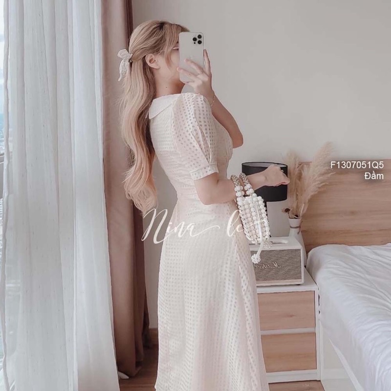 ✔ 𝗙𝗥𝗘𝗘 𝗦𝗛𝗜𝗣 VÁY CÔ BÈO TAY BỒNG CÚC NGỌC KẺ Ô HÀNG L1 CHẤT ĐẸP LẮMẠ