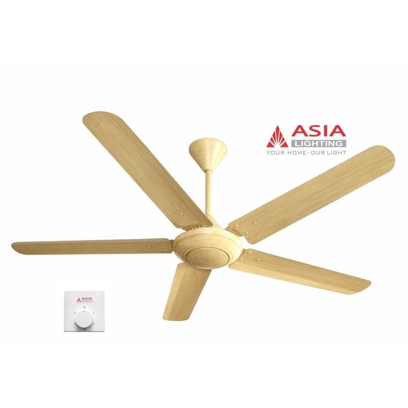 Quạt trần 5 cánh vân gỗ cao cấp điều khiển hộp số với 5 cấp độ gió cực mát. Động cơ khỏe, tốc độ gió lớn.