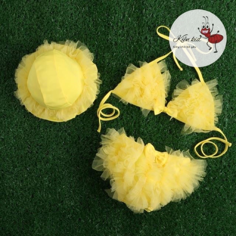 Set Bikini 3 chi tiết cho bé yêu đi biển sexy đáng yêu