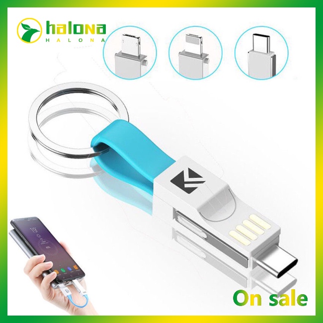 Cáp Sạc USB Type-C Dạng Móc Khóa Hít Nam Châm 3 Trong 1 Cho Điện Thoại