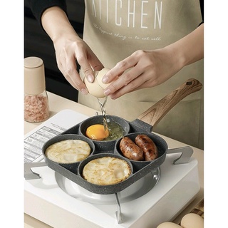 Chảo Chiên Rán Trứng Làm Bánh 4 Ngăn 4 LỗChảo được làm bằng hợp kim nhôm chất lượng cao, không dín