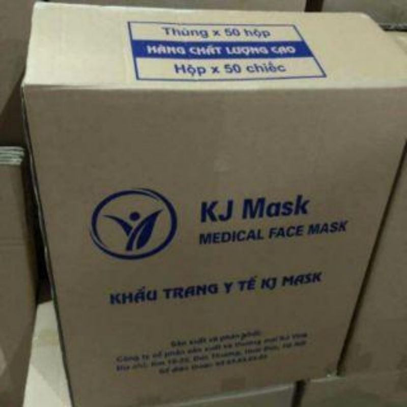 Hộp 50 cái Khẩu Trang Y Tế, Khẩu Trang 4 Lớp Kháng Khuẩn AMI - KJ MASK