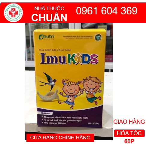 Imukids giúp trẻ ăn ngon, tăng đề kháng hộp 30 ống