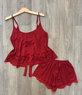 BỘ LỤA SATIN 2 DÂY REN BÈO