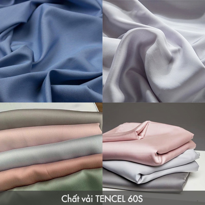 Bộ ga giường và vỏ gối Cotton Lụa TENCEL 60s REE Bedding mềm mát sang trọng đủ size nệm TCL108