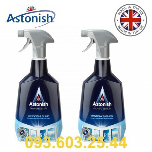 Nước lau kính Astonish C6950_750ml -Tẩy kính bám cặn canxi, ố mốc trên kính 750ML - Sản Xuất Tại Anh Quốc