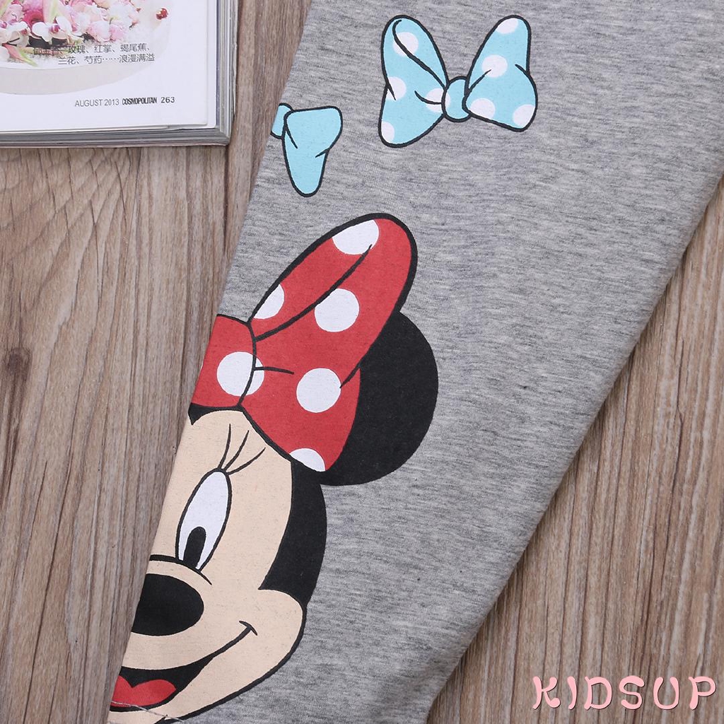 Quần legging dài in hình chuột mickey minnie xinh xắn cho bé gái từ 2-7 tuổi