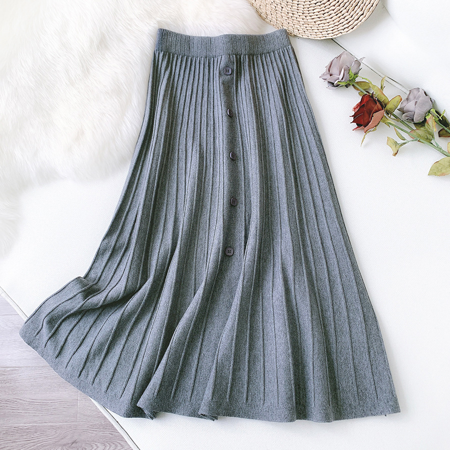 Chân Váy Len Dài Đính Nút Thời Trang Cho Nữ | BigBuy360 - bigbuy360.vn
