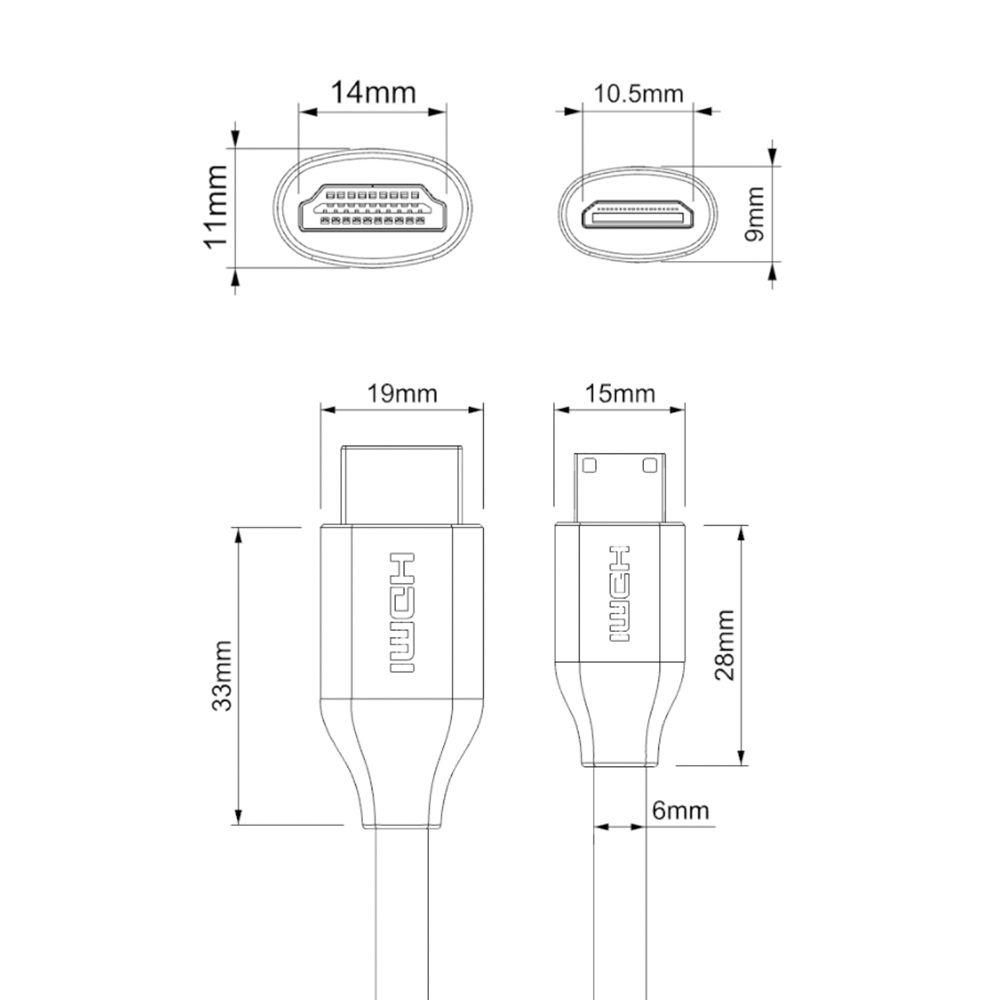 BTLIMER Cáp ChuyểN ĐổI TốC Độ Cao Mini HDMI Sang HDMI 3D, 4K 1080P