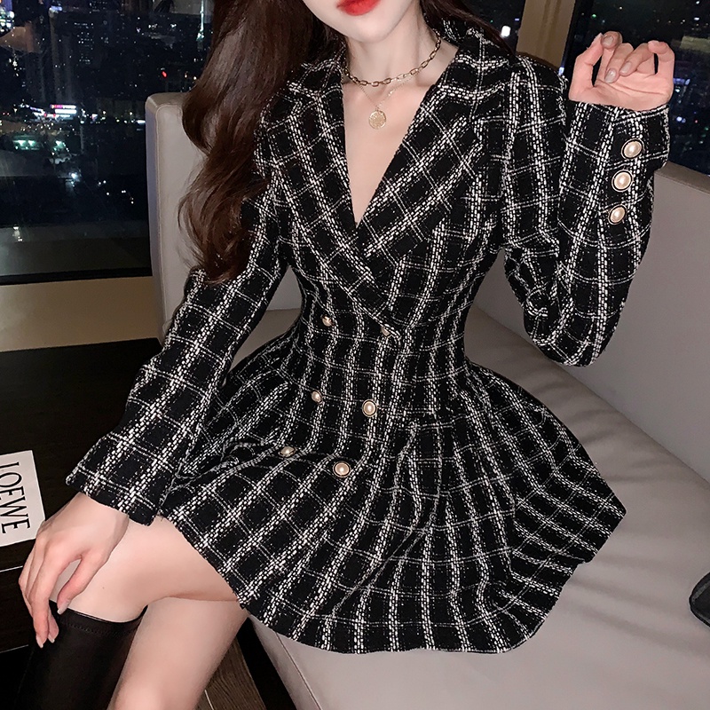 Đầm dạ tweed nữ, đầm xoè nữ dạ tweed