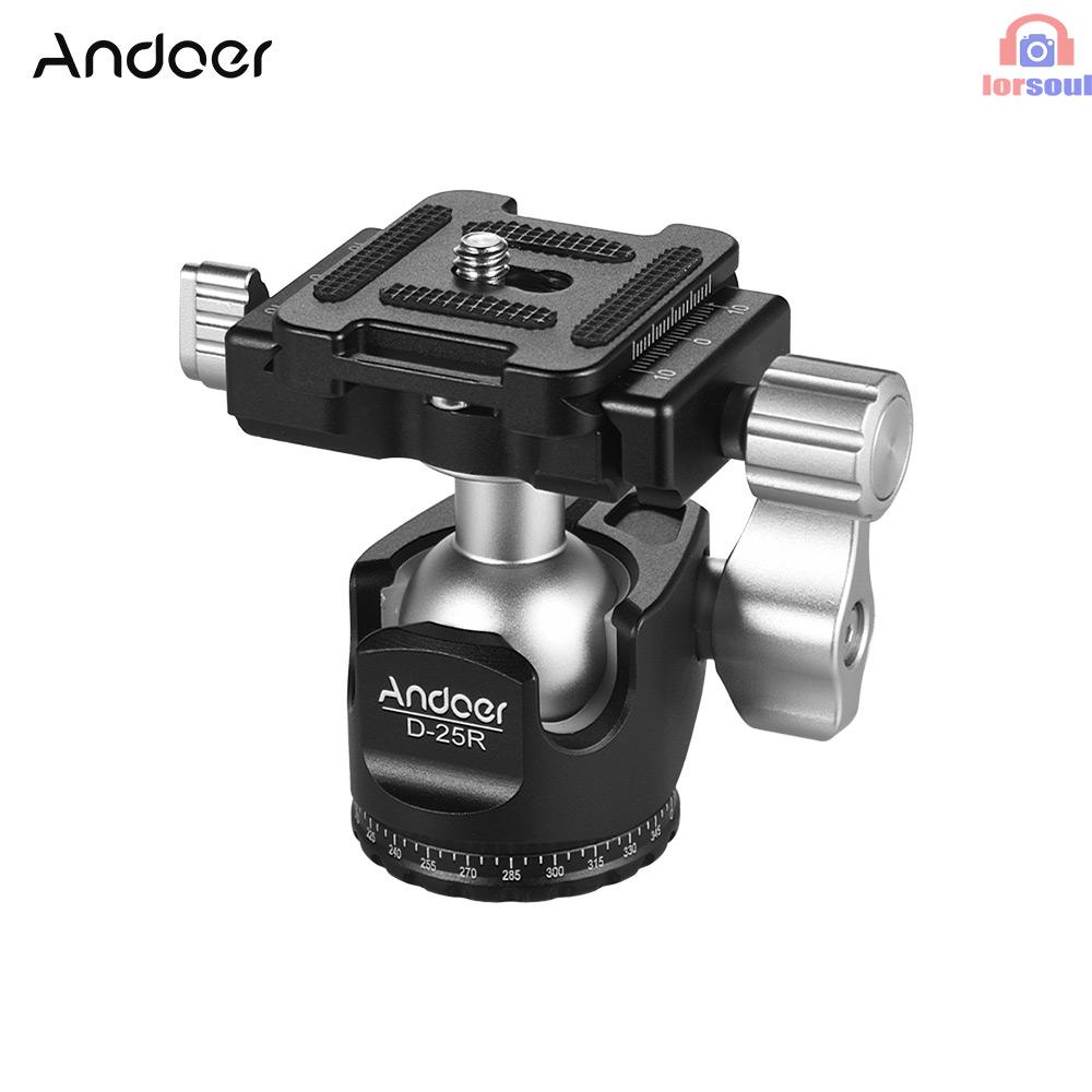 Andoer Chân Máy Ảnh D-25R Cnc Đầu Bi Kép Bằng Hợp Kim Nhôm Chịu Lực Thấp Cho Manfrotto Etc Dslr Ildc Max 10kg | BigBuy360 - bigbuy360.vn