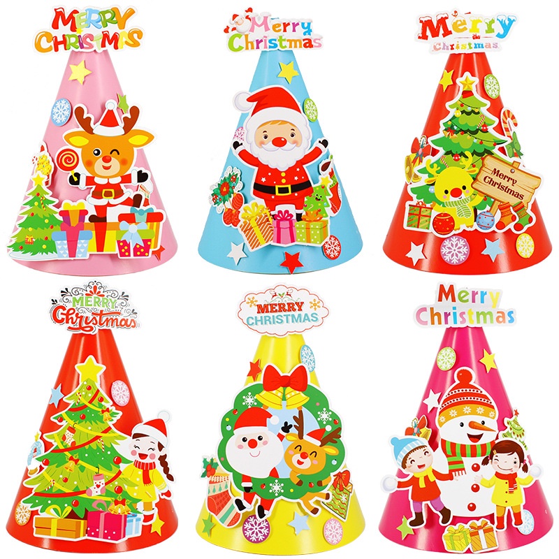 Mũ Giấy Noel Tự Trang Trí