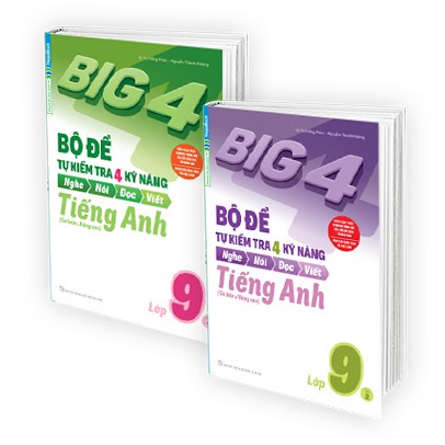 sách - Combo Big 4 Bộ Đề Tự Kiểm Tra 4 Kỹ Năng Nghe Nói Đọc Viết Cơ Bản và Nâng Cao Tiếng Anh Lớp 9 tập 1 2 MEGATHCS9586