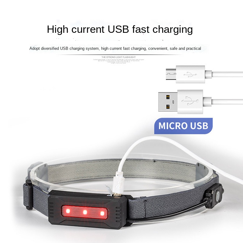 Đèn Pha Led Với Tất Cả Các Cảm Ứng Chiếu Sáng 230° Đèn Đeo Đầu Siêu Nhẹ Chống Thời Tiết Có Thể Sạc Lại