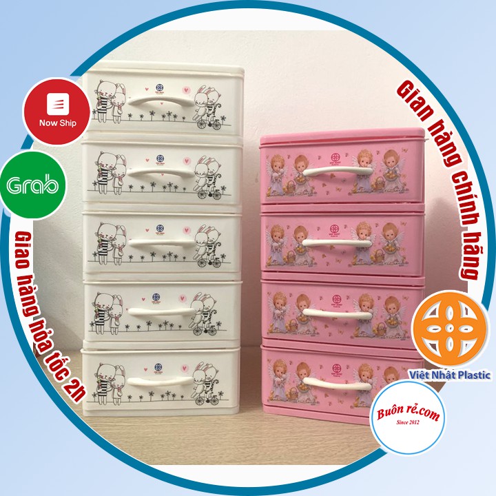 Tủ nhựa mini 5 tầng Việt Nhật -Tủ mini để bàn đựng mỹ phẩm, đồ dùng đa năng (MS:3623/3624/3625) -br 01314