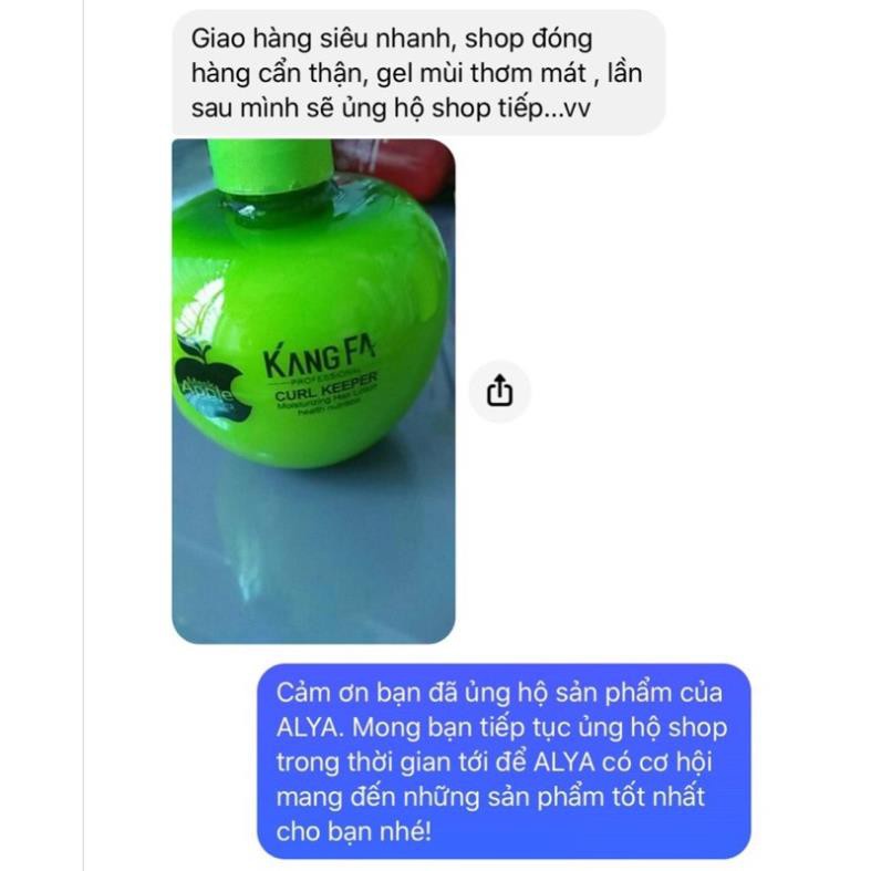 Gel dưỡng tạo kiểu giữ nếp tóc xoăn Kangfa 260ml táo xanh. HÀNG CHÍNH HÃNG ALYA