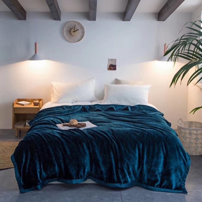 Chăn lông tuyết, lông thỏ BLANKET dùng 4 mùa siêu mềm mịn kích thước 2m x 2m3 cao cấp - Chăn Hè Thu Đông Cao Cấp