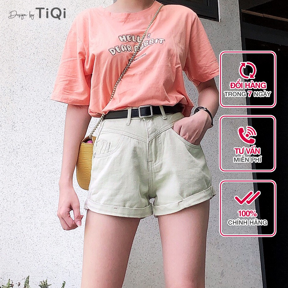 Short kaki nữ màu đen, quần bò kaki nữ cao cấp TiQi S1-461