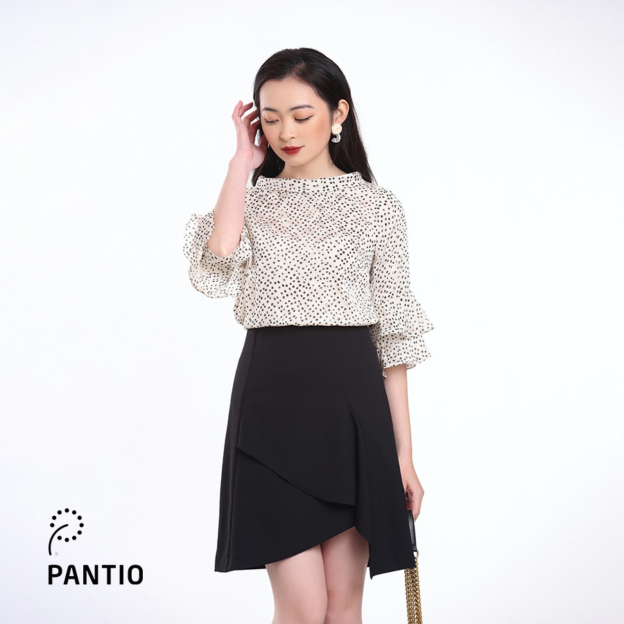 Áo sơ mi hoạ tiết chấm bi tay lửng cách điệu thời trang FAS52632- PANTIO